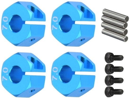 Adattatore di alimentazione 4-in-1 - Lega di alluminio - Leggero - Resistente all'usura - Adatto per veicoli RC 1/10 - Incluso: pennelli e viti - Componenti RC