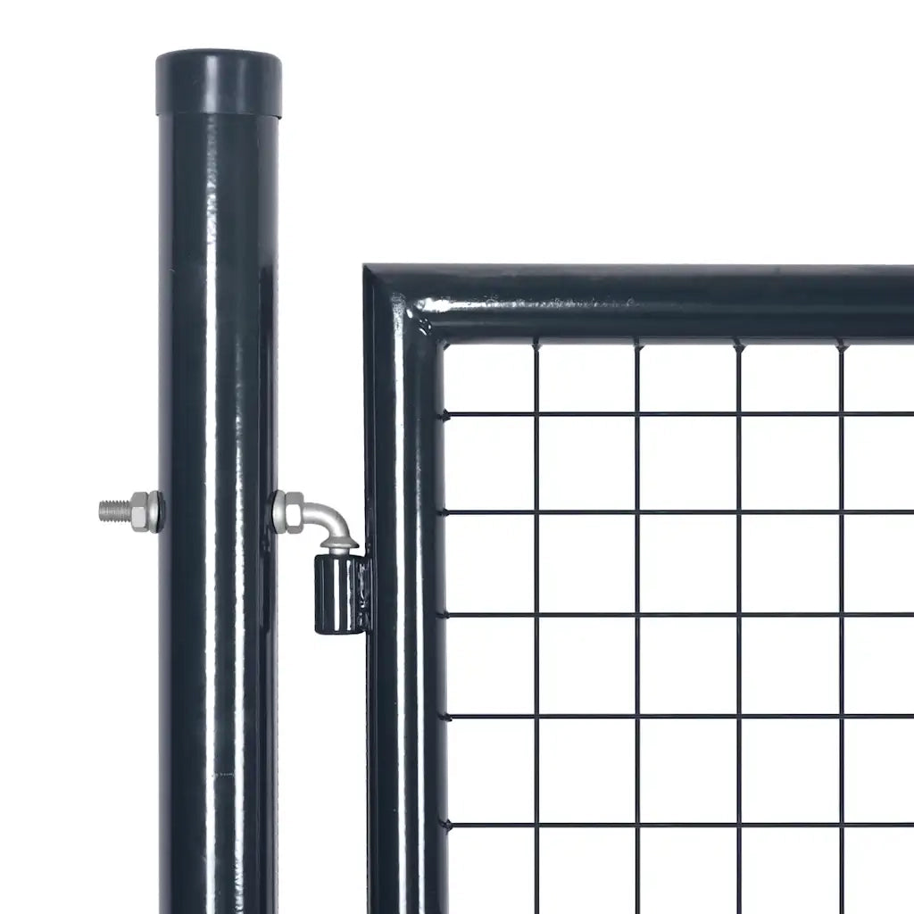 Cancello da Giardino in Rete di Acciaio Zincato 300x200 cm Grigio 143367