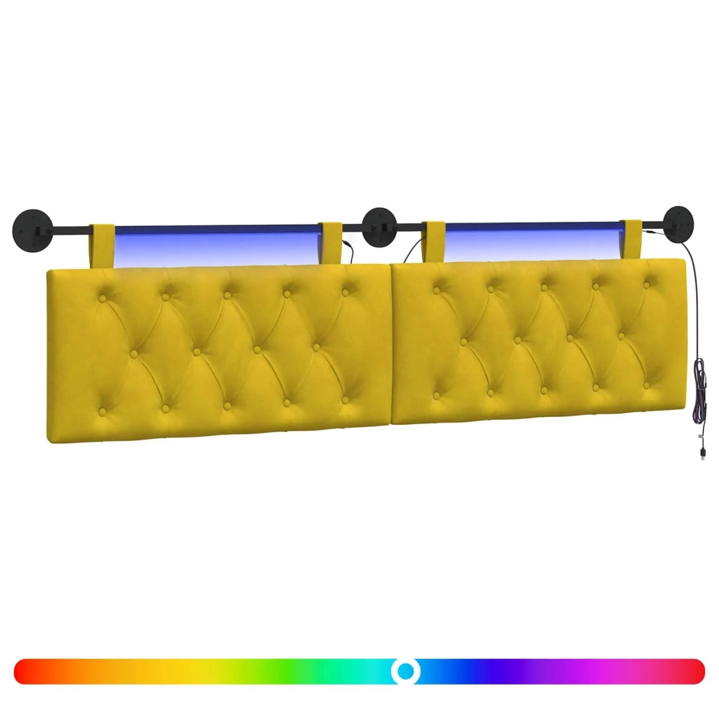 Testiera sospesa Con luce LED Giallo Velluto 3424700