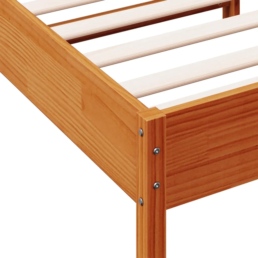 Letto senza Materasso Marrone Cera 90x190 cm in Legno di Pino 844756