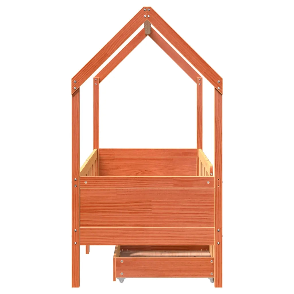 Giroletto per Bambini con Cassetti 80x170cm Legno Massello Pino 3302043