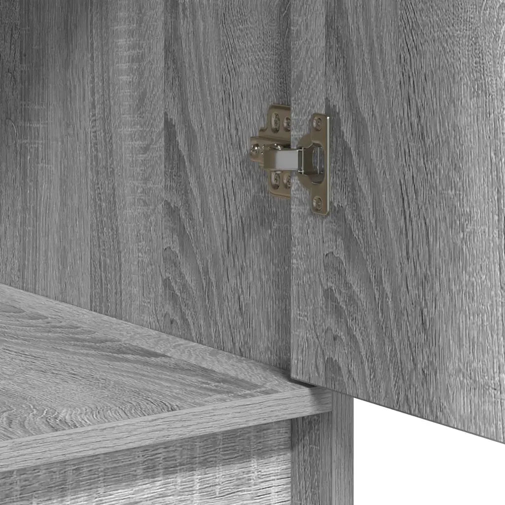Toeletta | Tavolo da Trucco con cassetto 3 pz Grigio Legno multistrato