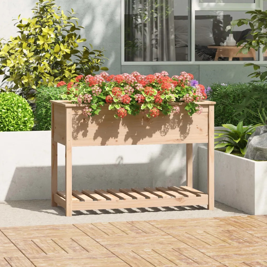 Fioriera con Mensola 111,5x54x81 cm in Legno Massello di Pino 823787