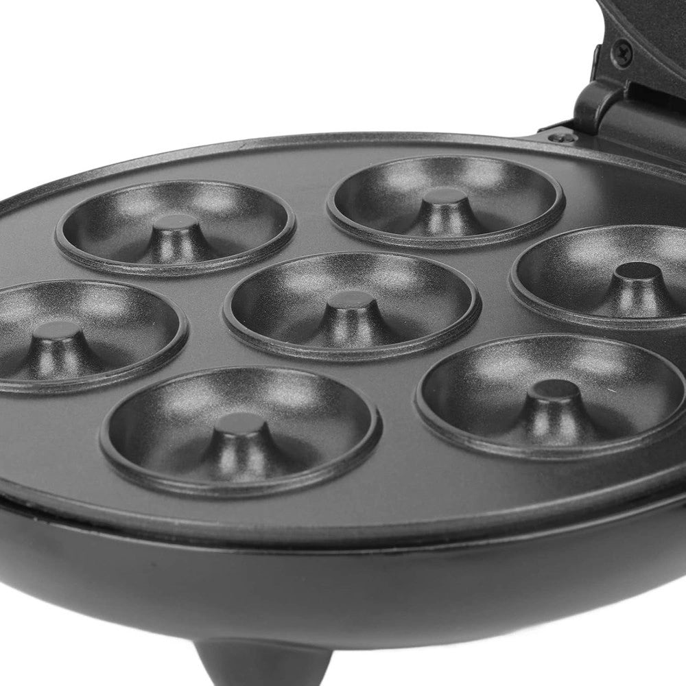 Trade Shop - Mini Donut Maker 1000w Antiaderente Riscaldamento A Doppia Faccia Elettrico 7 Ciambelle -