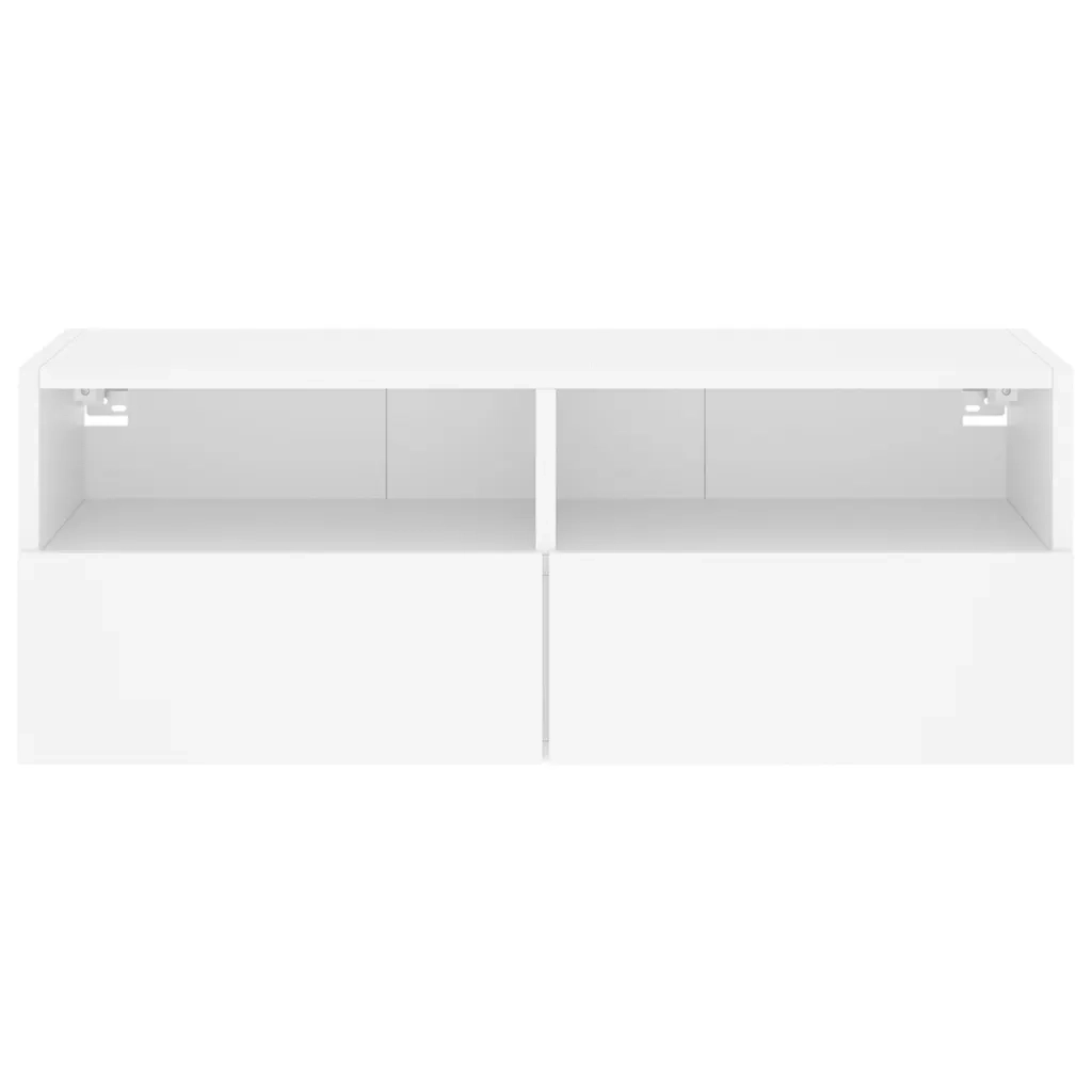 Mobile TV a Parete-Mobile TV a Muro Bianco 80x30x30 cm in Legno Multistrato