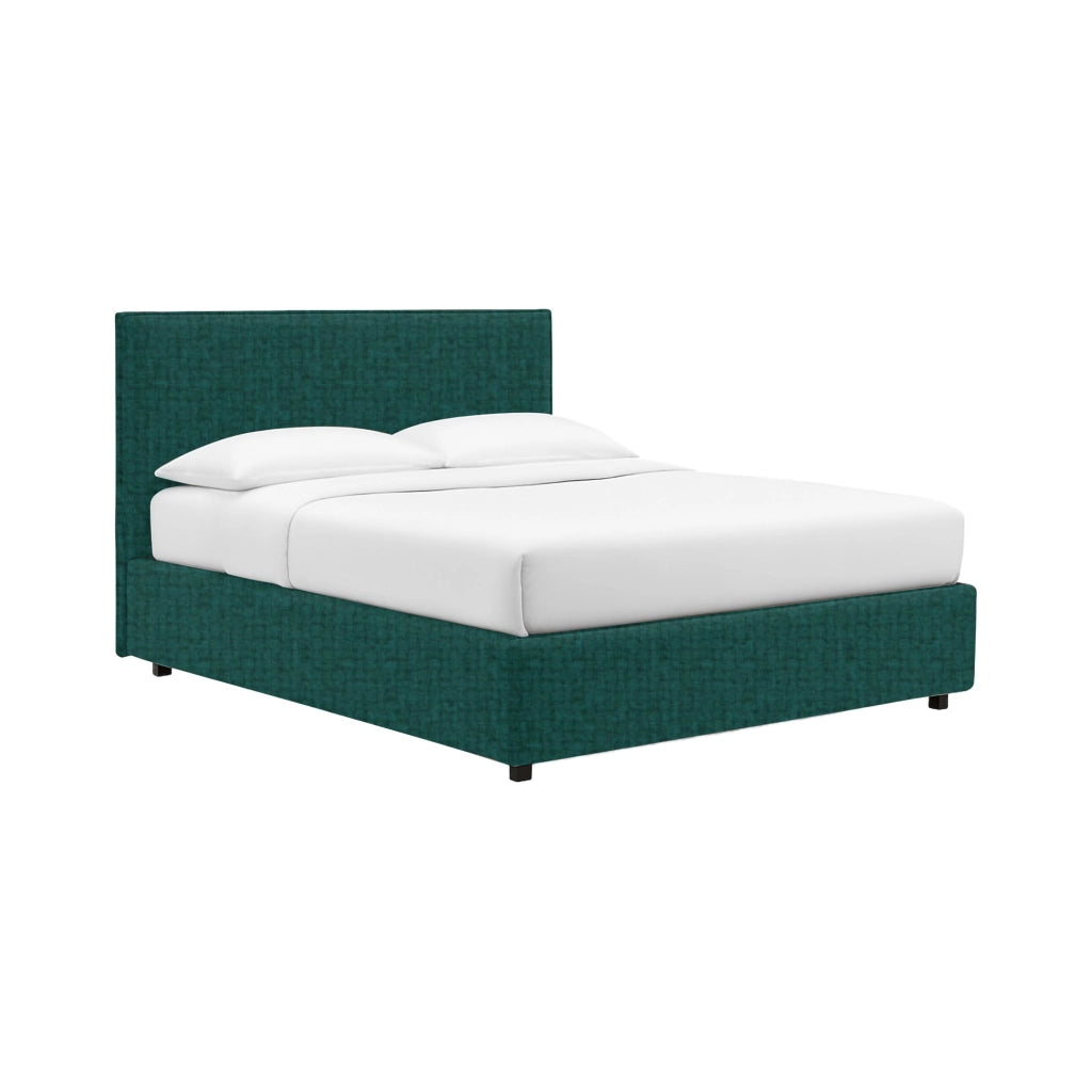 Worthing, Letto Matrimoniale Sfoderabile Made in Italy, Verde Petrolio