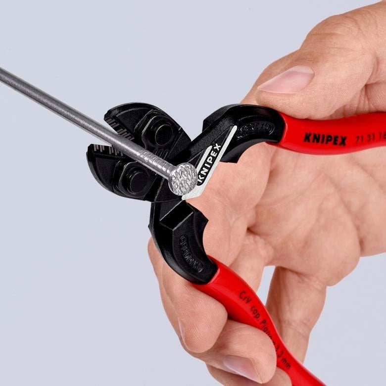 Knipex 71 31 160 Tronchese Compatta con Doppia Leva CoBolt Lunghezza 160 mm Materiale Acciaio Cromo-Vanadio Duro 64 HRC colore Nero