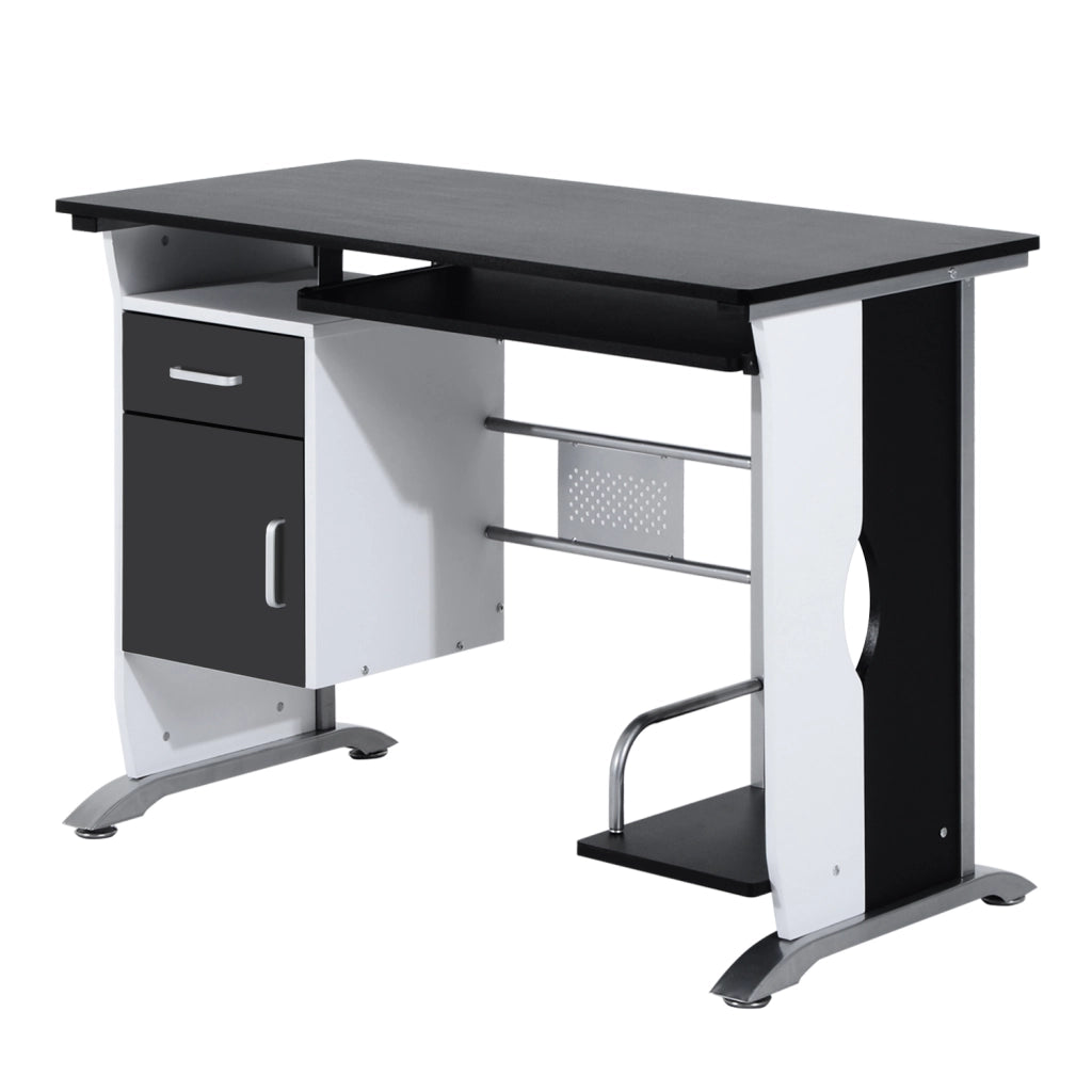 Scrivania per computer ¨C Xylo ¨C MDF bianco e nero 100x52x75 cm