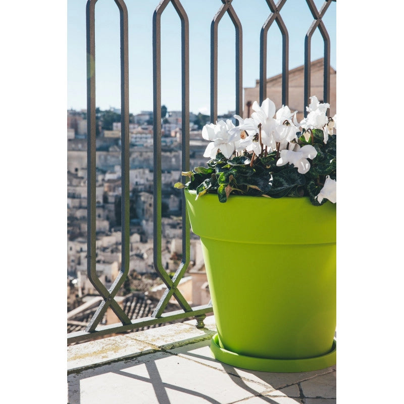 Vaso moderno di design Ø50 H44 in polimero viola resistente per interno ed esterno - Made in Italy - Monacis