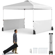 Tenda a baldacchino con 2 pareti laterali, Riparo pieghevole portatile per esterno Bianco-Tende parasole
