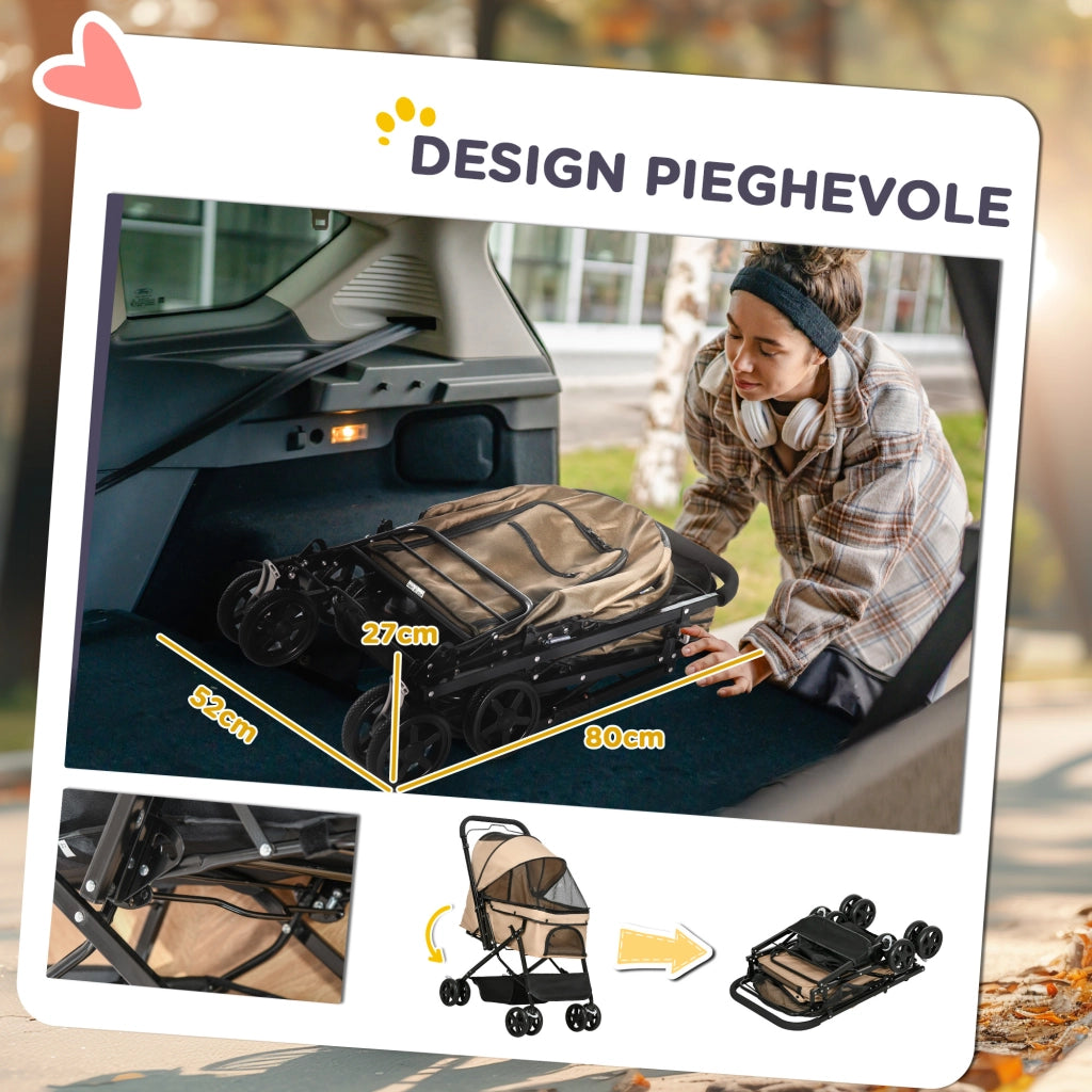 Cestino per Cani Pieghevole ¨C Minimal ¨C Marrone