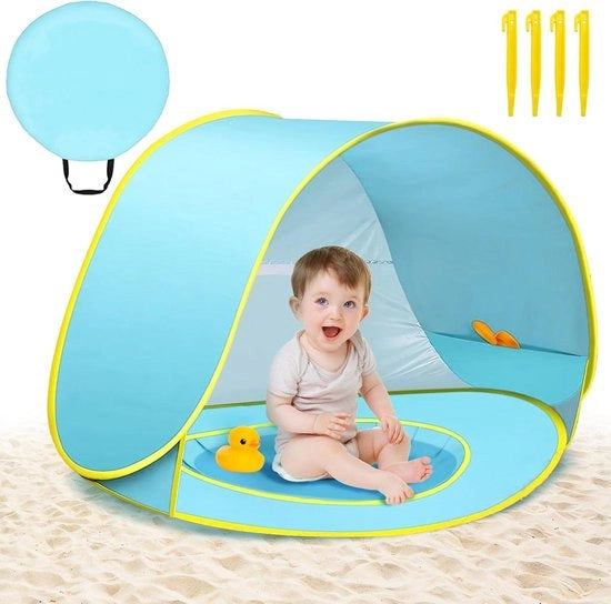 Ombrellone Pop Up Automatico Portatile Protezione UV 50+ per Viaggi di Famiglia in Spiaggia Bagaglio