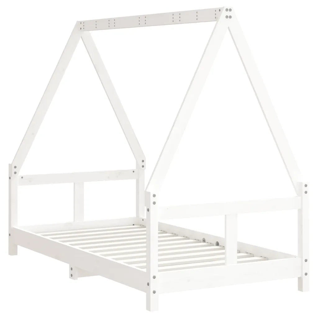 Giroletto per Bambini Bianco 80x160cm in Legno Massello di Pino 834460
