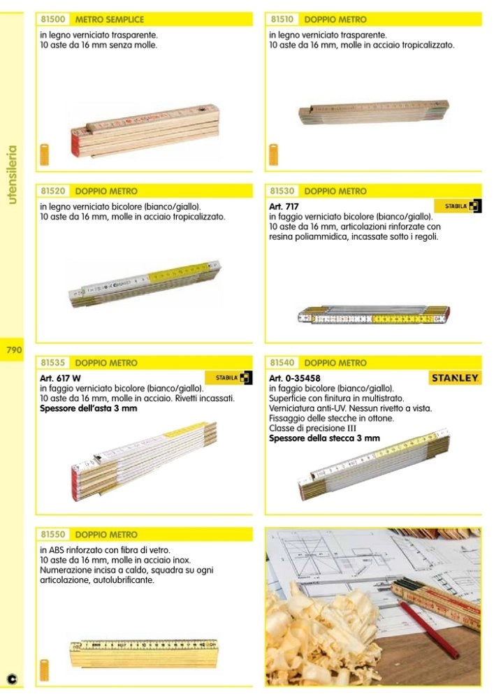 10pz st doppio metro bianco/giallo spessore 3 mm cod:ferx.92488