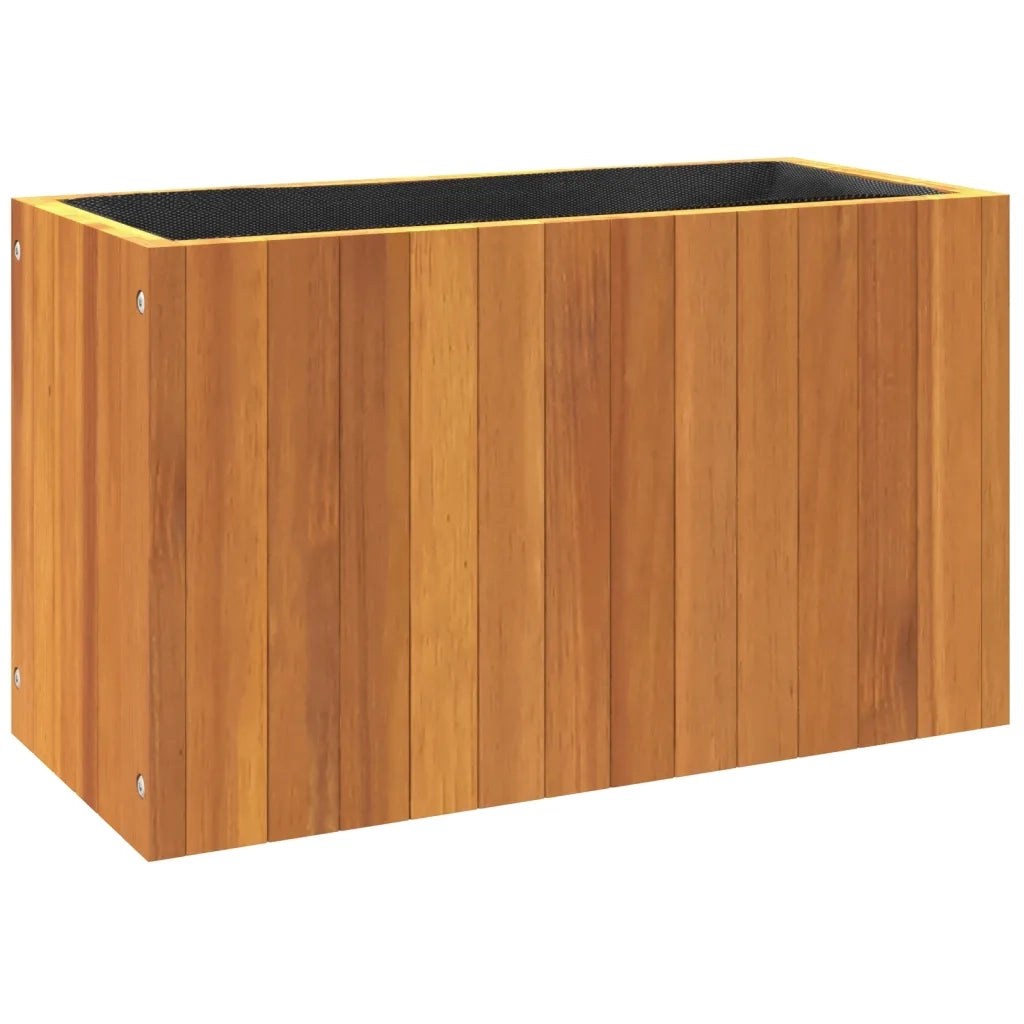 Fioriera | Cassetta per fiori | Vaso da Giardino 59x27,5x35 cm in Legno Massello di Acacia