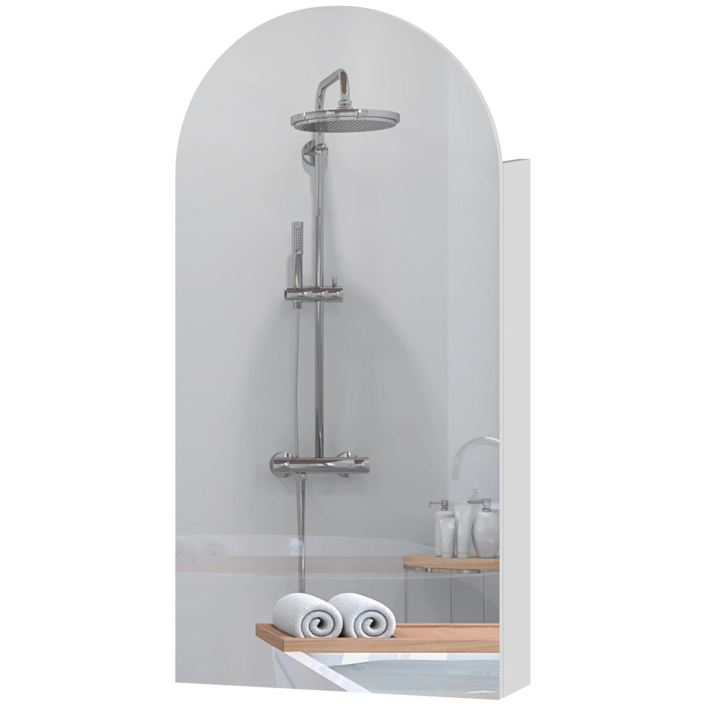 Armadietto a specchio da bagno ¨C Xylo ¨C bianco con ripiani in vetro regolabili