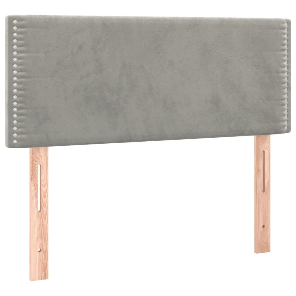 Letto singolo | Letto per adulti | Letto a Molle con Materasso e LED Grigio Chiaro 80x200 cm Velluto