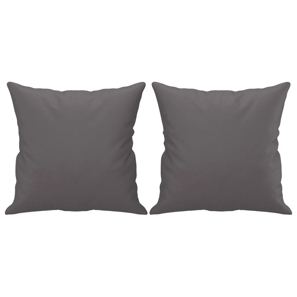 Divano a 2 Posti con Cuscini-Sofa 2 Posti con Cuscini Grigio 120 cm in Similpelle 133592