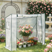 SERRA da giardino 200x77x169 cm PE e acciaio bianco