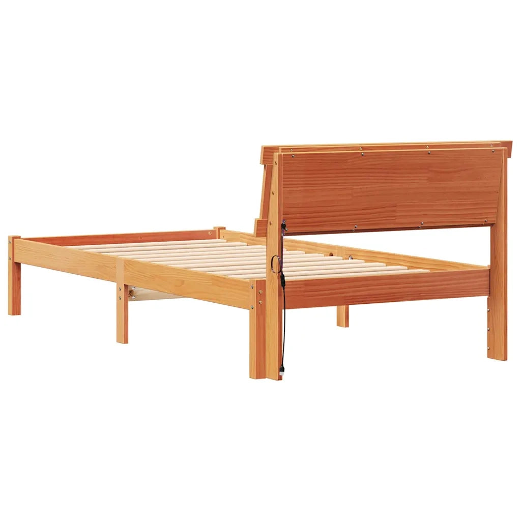 Struttura del letto Marrone cerato 90 x 190 cm Pino massello