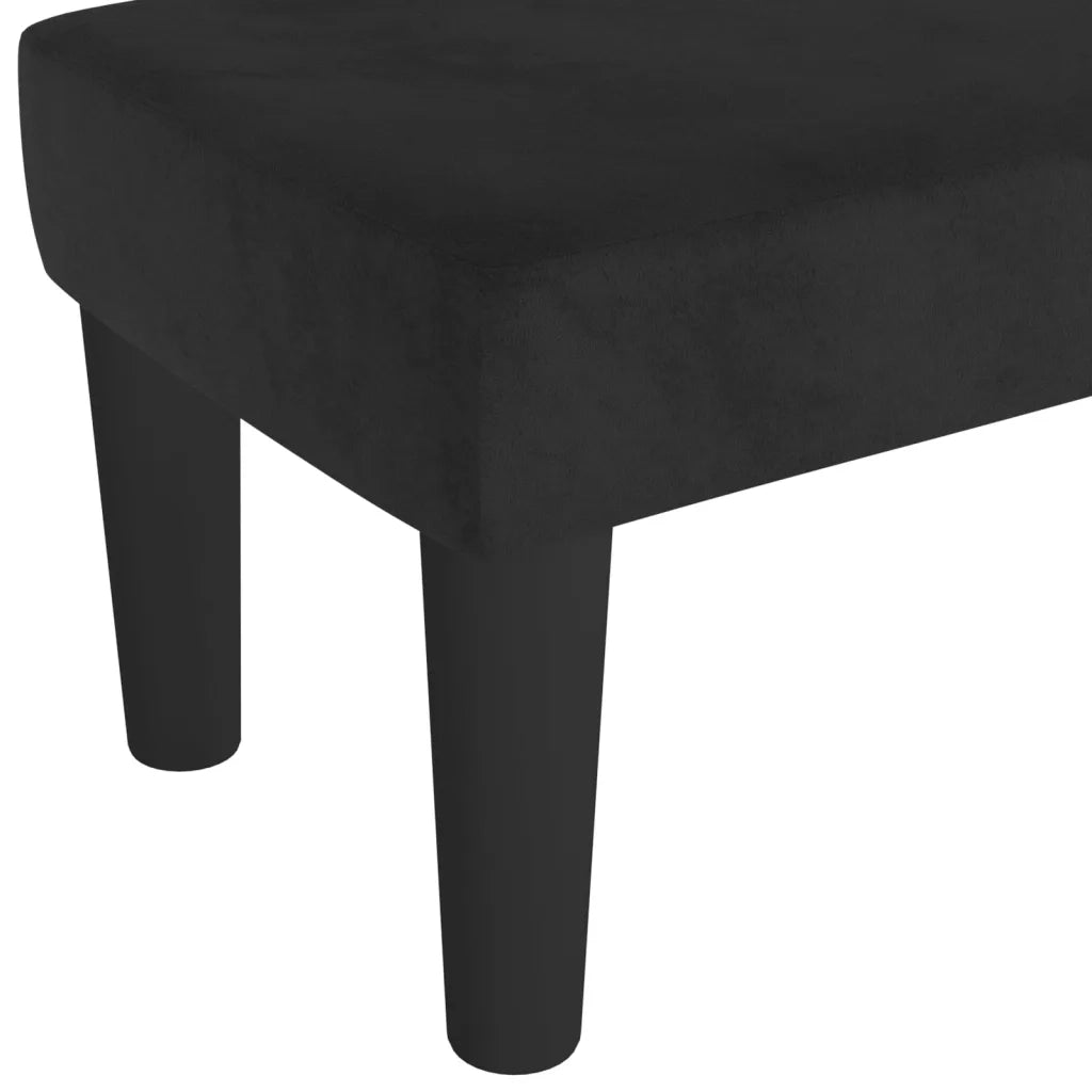 Panca-Sgabello Nera 70x30x30 cm in Velluto