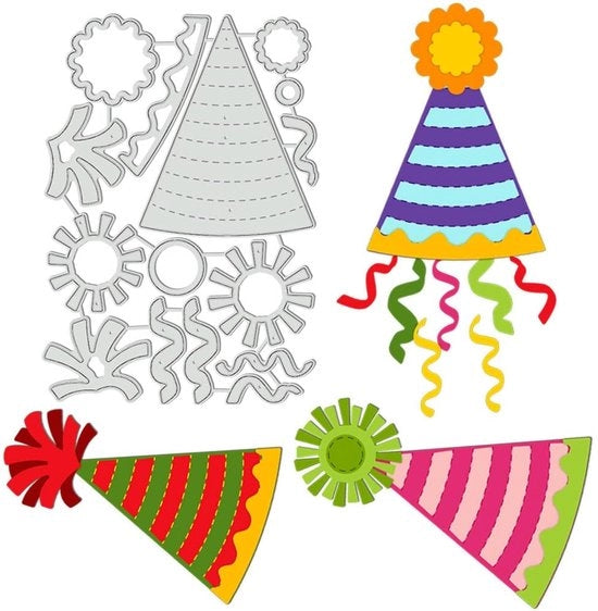 Set di punzoni festivi - 7 pezzi decorativi - punzoni per cartoline - scrapbooking - rilievo su carta - acciaio di carbonio - punzoni a stampa