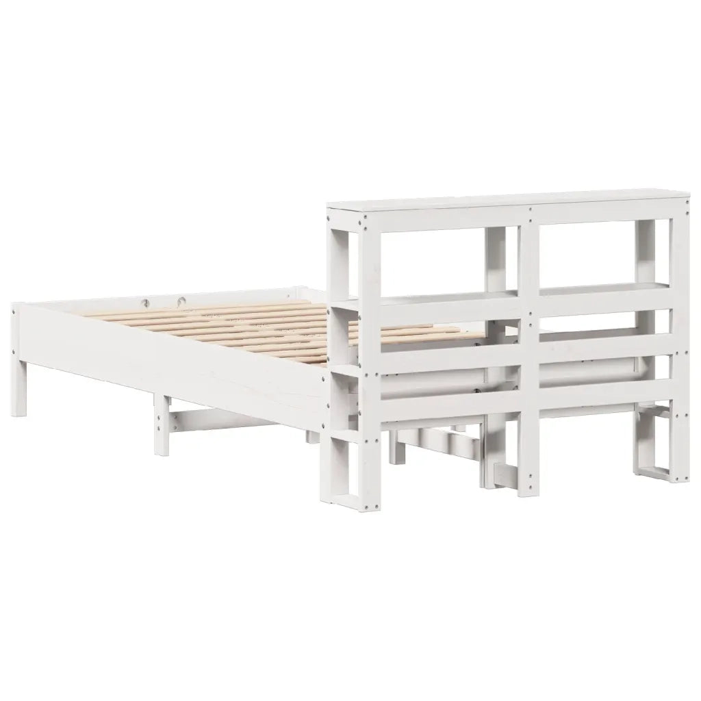 Letto senza Materasso Bianco 120x200 cm Legno Massello di Pino 3306151