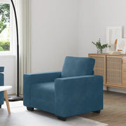 Divano-Poltrona-Sofa Relax-Divanetto Sedia Blu 60 cm Velluto 320055