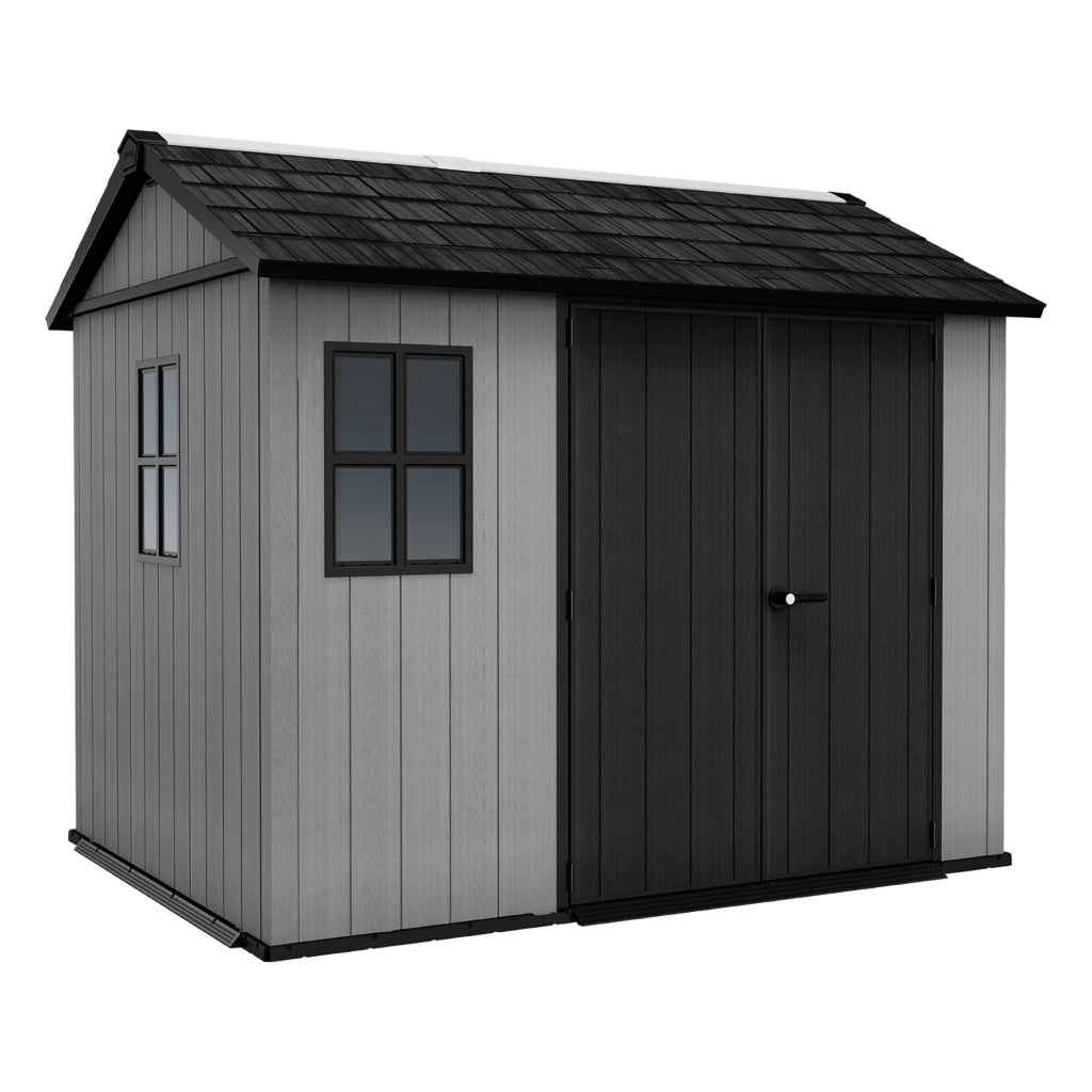 Perham, Casetta da Giardino Lucchettabile, Finitura in Resina, 230x287x246h cm Grigio
