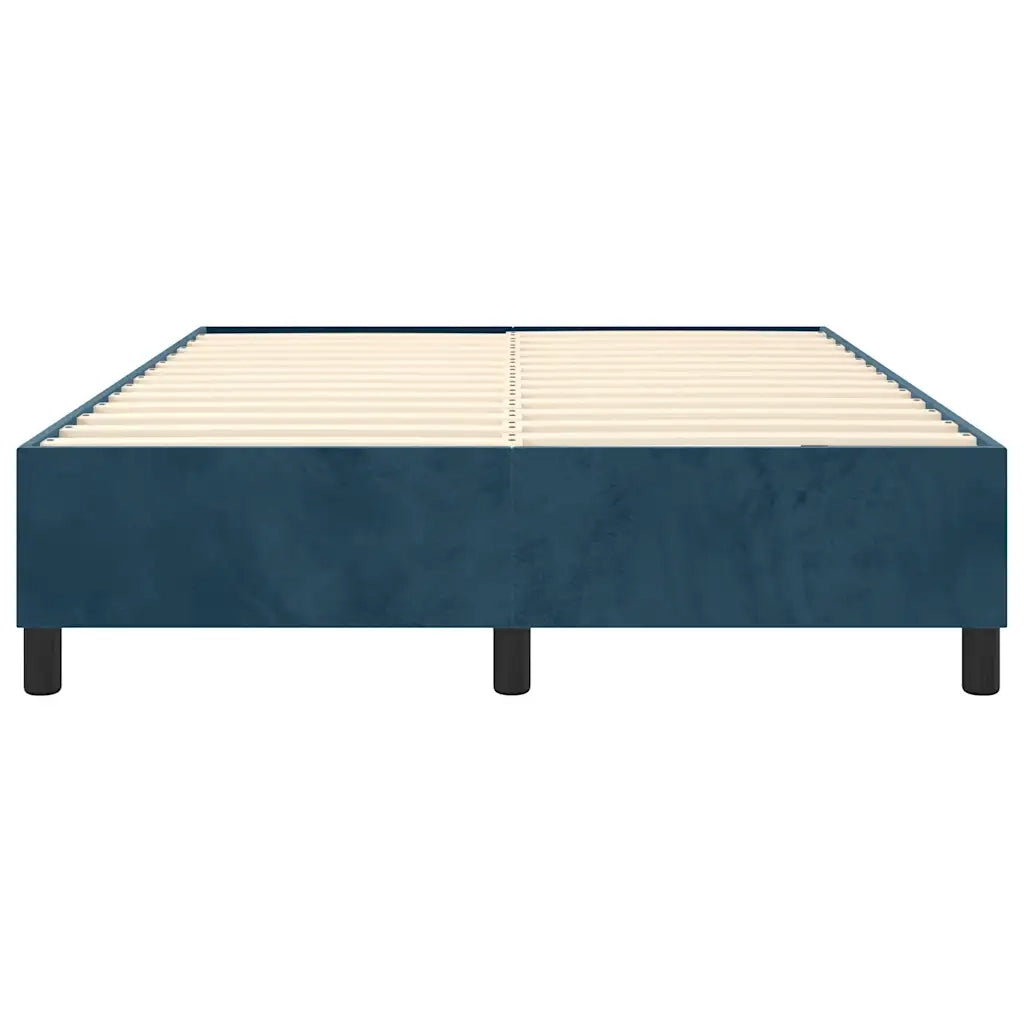 Struttura Letto a Rete a Molle Blu Scuro 140x200 cm Velluto