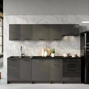 Cucinino Elettrodomestici non inclusi, Miogli, Cucina Modulabile, Nero Antracite