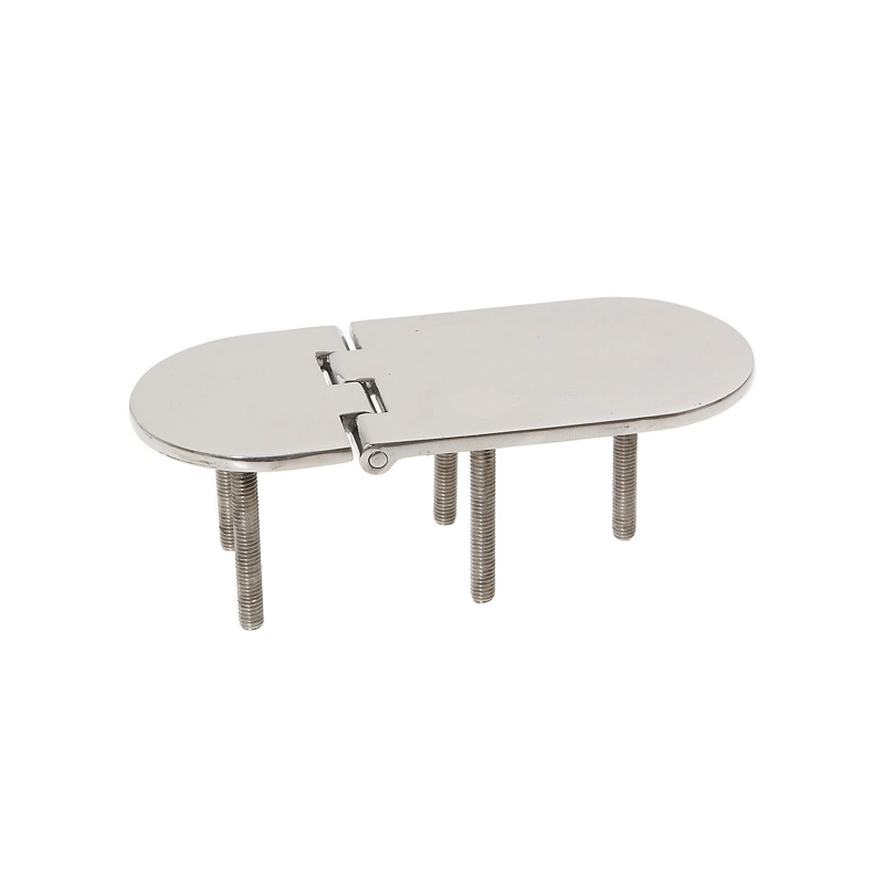 CERNIERA INOX CON PRIGIONIERI MIRROR POLISHED HINGES - FASTENING WITH BOLTS 145X65MM.