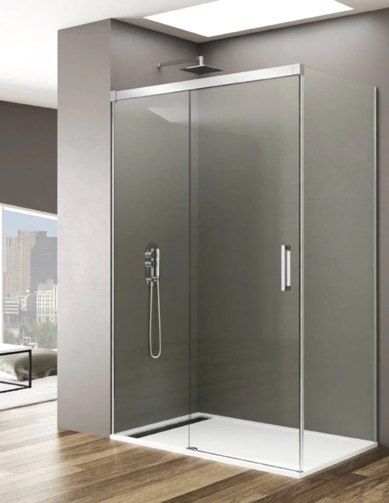 Box doccia THALASSA (BASIC) 1+1 con lato fisso laterale 115x120 cm Cromo vetro trasparente