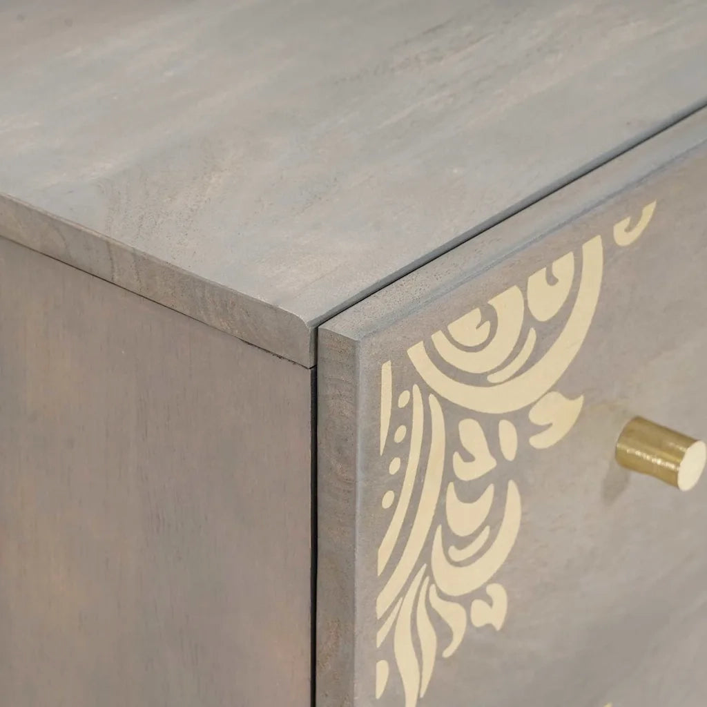 Set di Armadi da Bagno | Armadio da bagno 2 pz Grigio Legno di mango massello