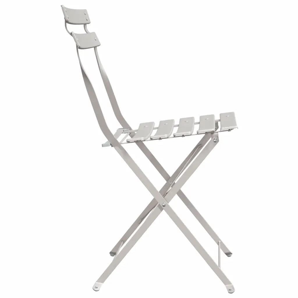 Sedia Pieghevole da Giardino 2 pz | Sedie da Esterno Beige 42 x 46 x 82cm Metallo