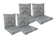 Set Cuscini Sedia Con Schienale Imbottiti Con Laccetti Banda Elastica 40 x 80 Cm CuoricinoPiombo - 4 Pezzi
