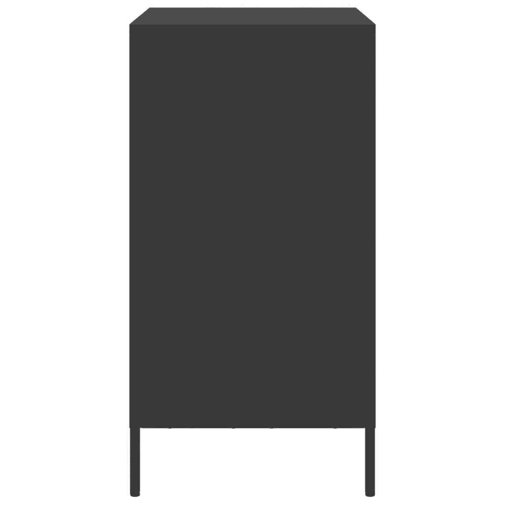 Credenza Nera 68x39x73,5 cm in Acciaio Laminato a Freddo 851256