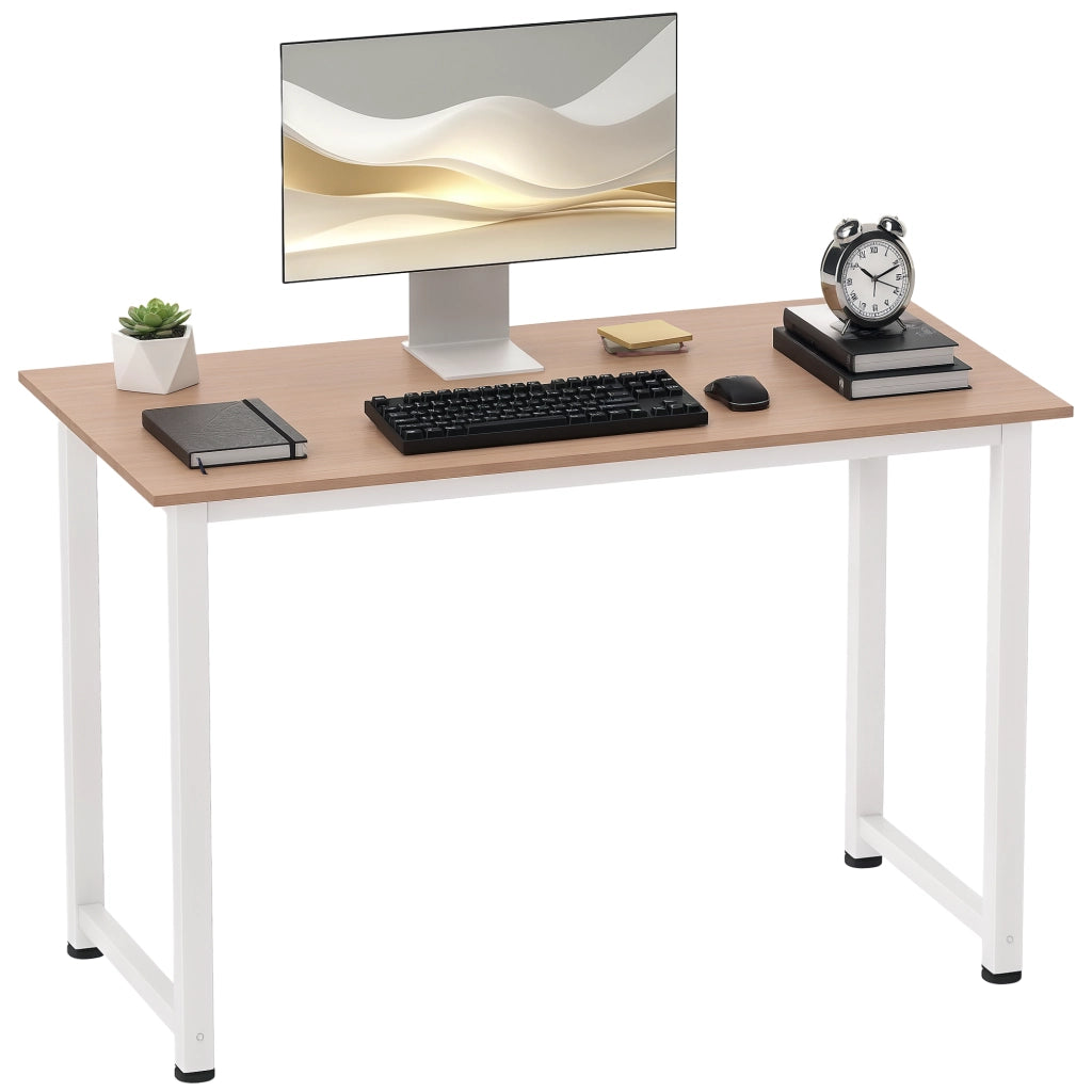 Scrivania per Computer Salvaspazio con Piedini Regolabili. Tavolo Scrittoio Scrivania PC per Gaming. Casa. Sala da Pranzo. Studio e Ufficio. 120x60x76 cm. Rovere e Bianco