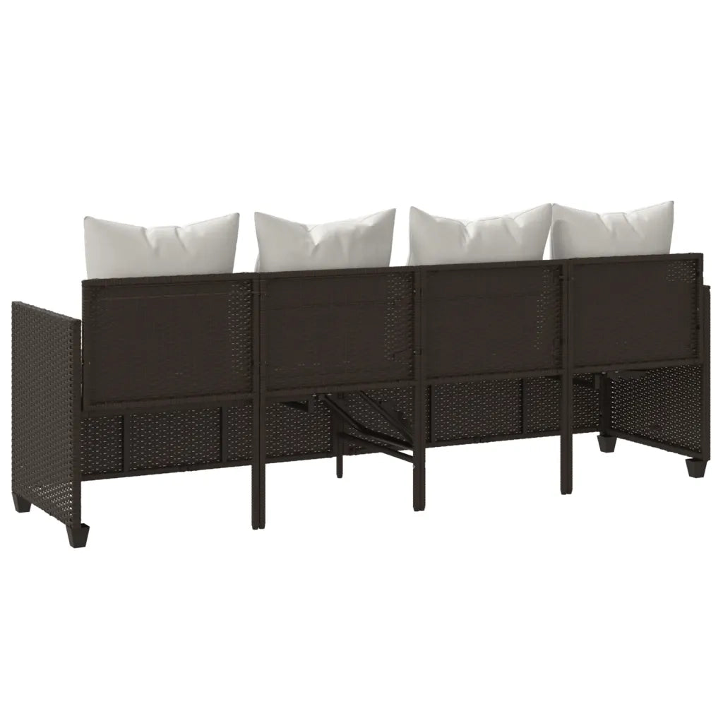 Lettino Prendisole | Sdraio da giardino | Lettino da sole con Cuscini Marrone?in Polyrattan