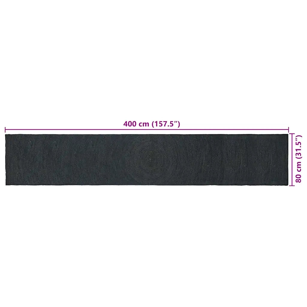 Tappeti per area | Tappeti a zone Grigio Scuro 80 x 400 cm Juta