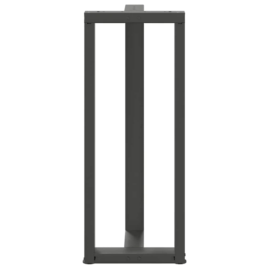 Set di 2 gambe per tavolo da bar a forma di T 40 x 35 x 100 cm con piedini regolabili design moderno in acciaio antracite 02_0057350