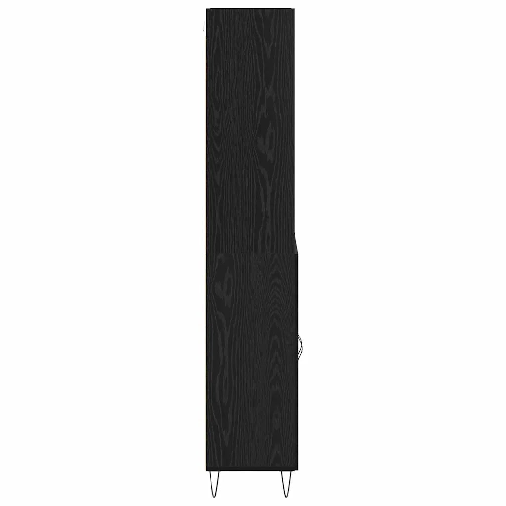 Credenza-Buffet-Armadio da cucina Rovere Nero 69,5 x 34 x 180 cm Legno multistrato 945104