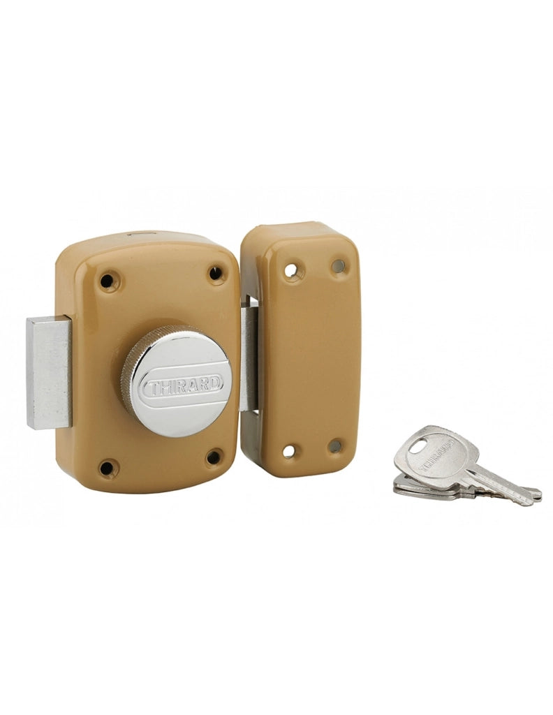 Chiavistello 2310 con cilindro 45 mm per porta esterna 60 x 90 mm, bronzo, 3 chiavi – THIRARD
