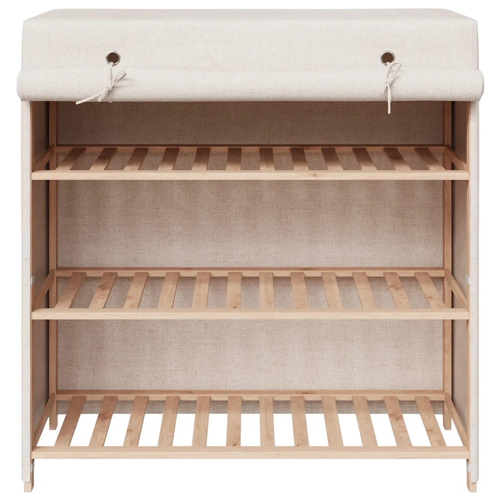 Scarpiera con Rivestimento Bianca 79x40x80 cm in Tessuto 248194
