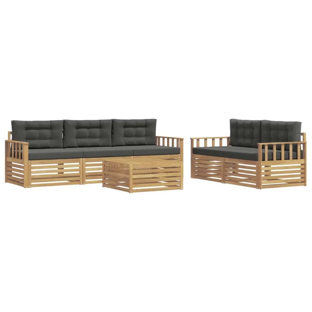 Set di divani da esterno 6 pcs Bianco e Antracite 3390037