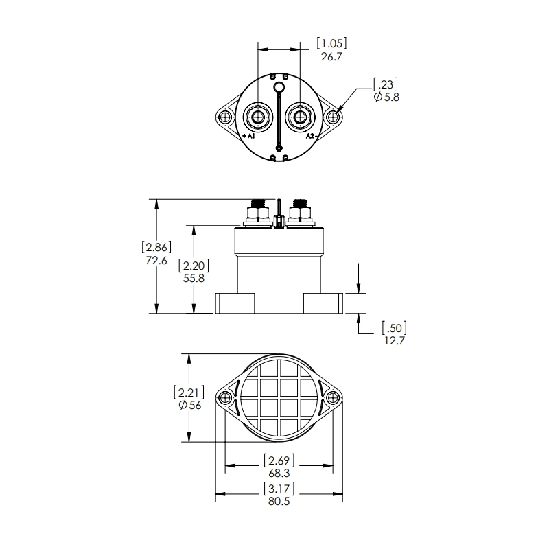 SOLENOIDE SERIE L 150A 12/24V 12/24V - 250AMP MAX