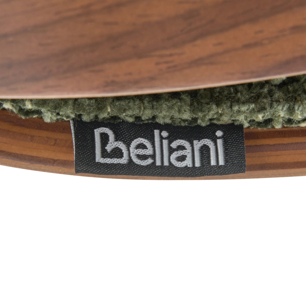 Sedia da ufficio regolabile con funzione girevole Seduta in compensato con rivestimento in tessuto bouclé Marrone scuro e verde elegante