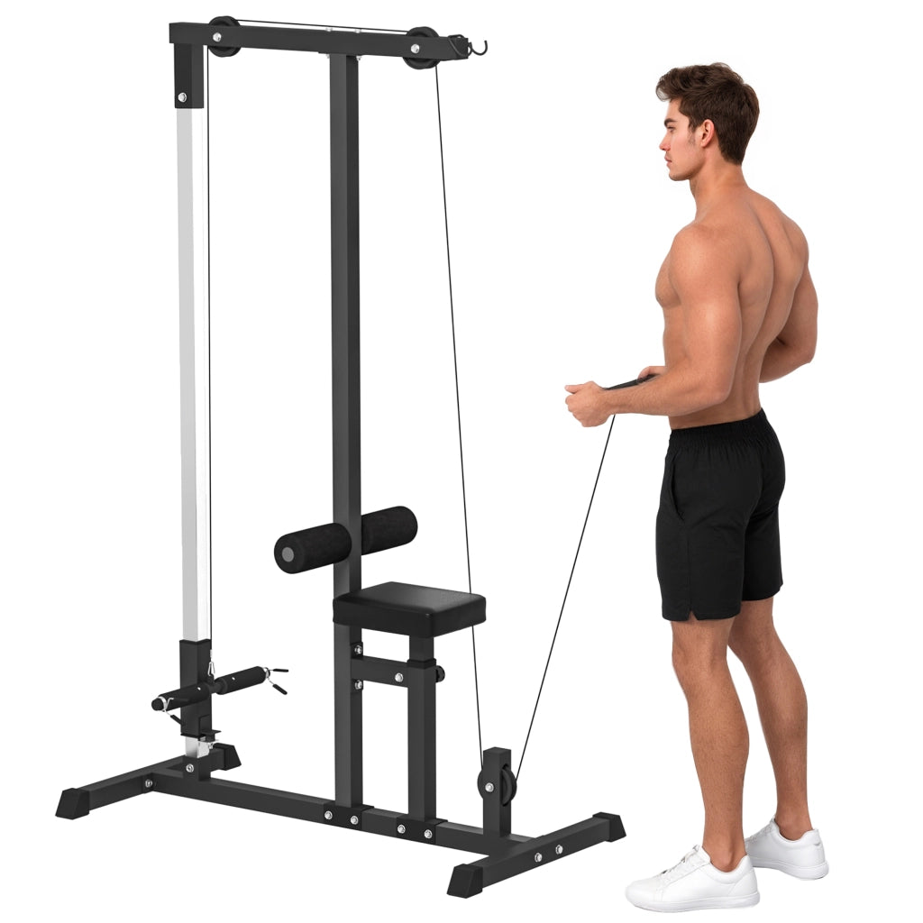 Panca Fitness con Cavo Regolabile ¨C Minimal ¨C Nero Acciaio 107x120x190