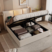 letto imbottito lino beige 140x200 cm