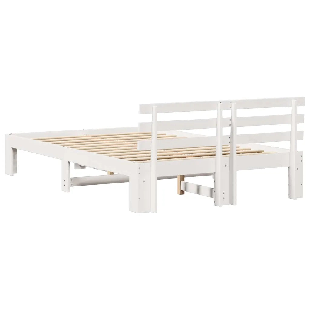 Struttura del letto-Giroletto-Rete del Letto Bianco 140 x 190 cm Pino massello 683599